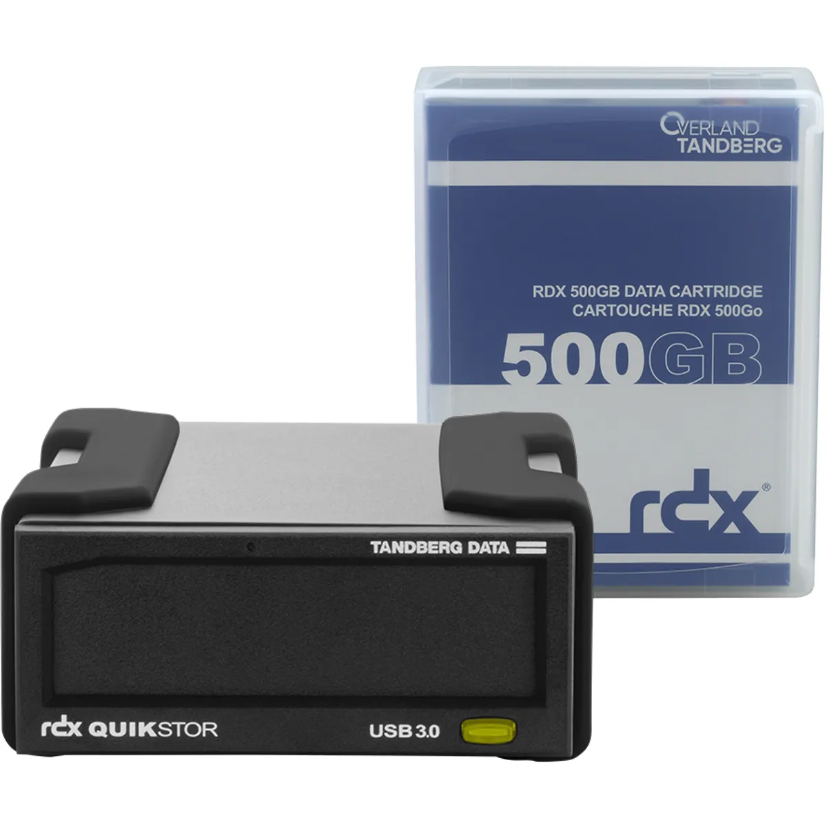 Tandberg Data O-T Kit de lecteur RDX avec cassette de 500 Go, externe, noir, USB3+