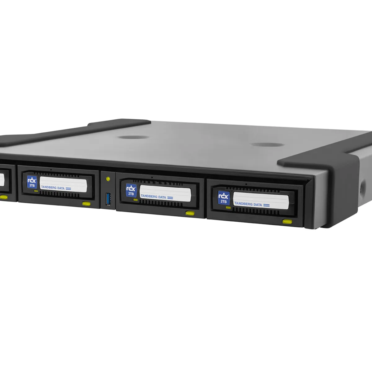 Tandberg Data O-T RDX QuikStation 4 RM, 4 baies, 4 x 1 Go Ethernet, baie de lecteur amovible, desktop 1U — image produit 2