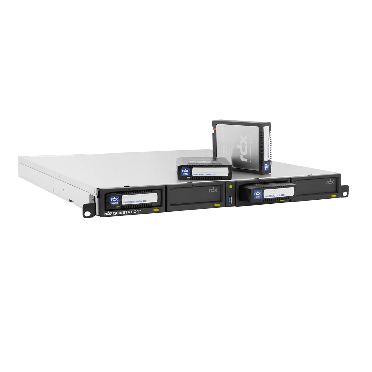 Tandberg Data O-T RDX QuikStation 4 RM, 4 baies, 4 x 1 Go Ethernet, baie de lecteur amovible, montage en rack 1U — image produit 3