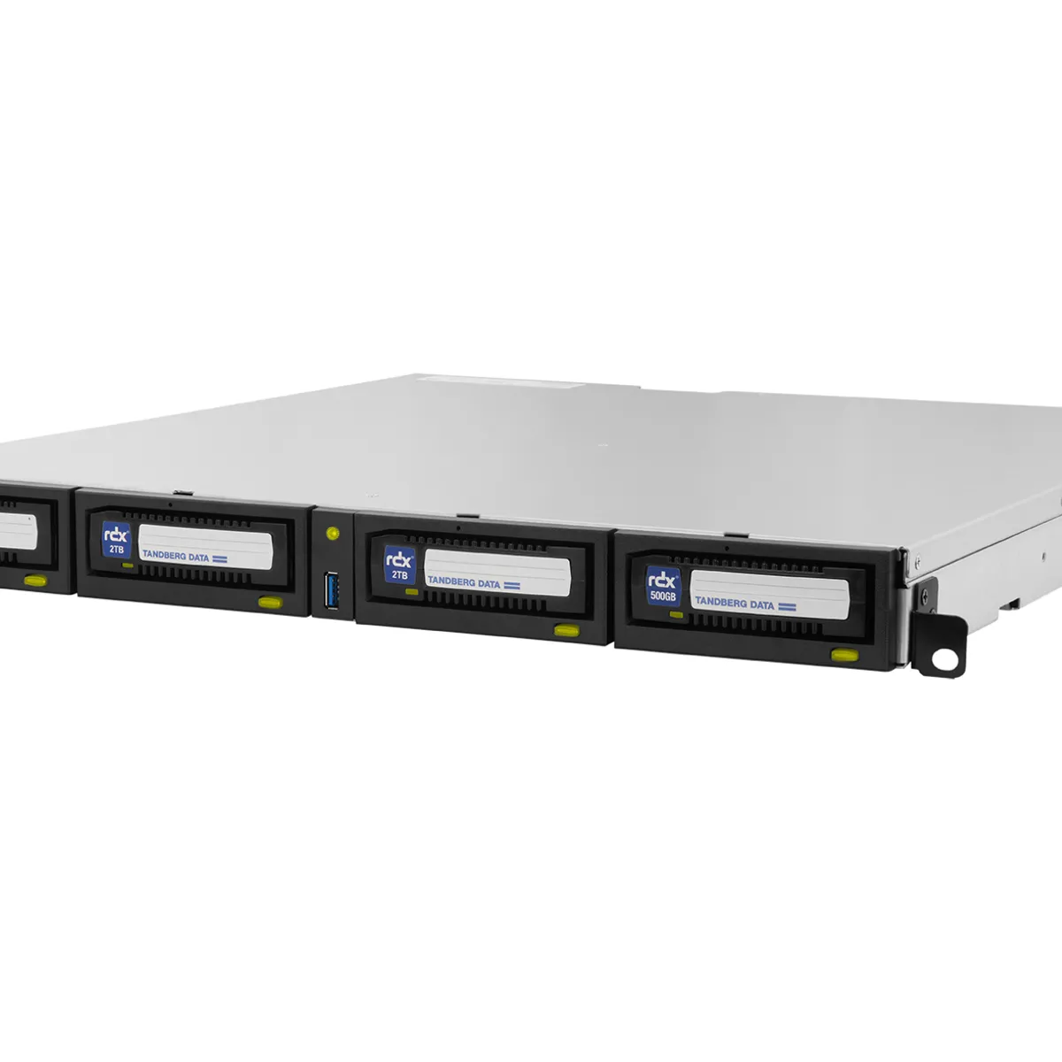 Tandberg Data O-T RDX QuikStation 4 RM, 4 baies, 4 x 1 Go Ethernet, baie de lecteur amovible, montage en rack 1U — image produit 5