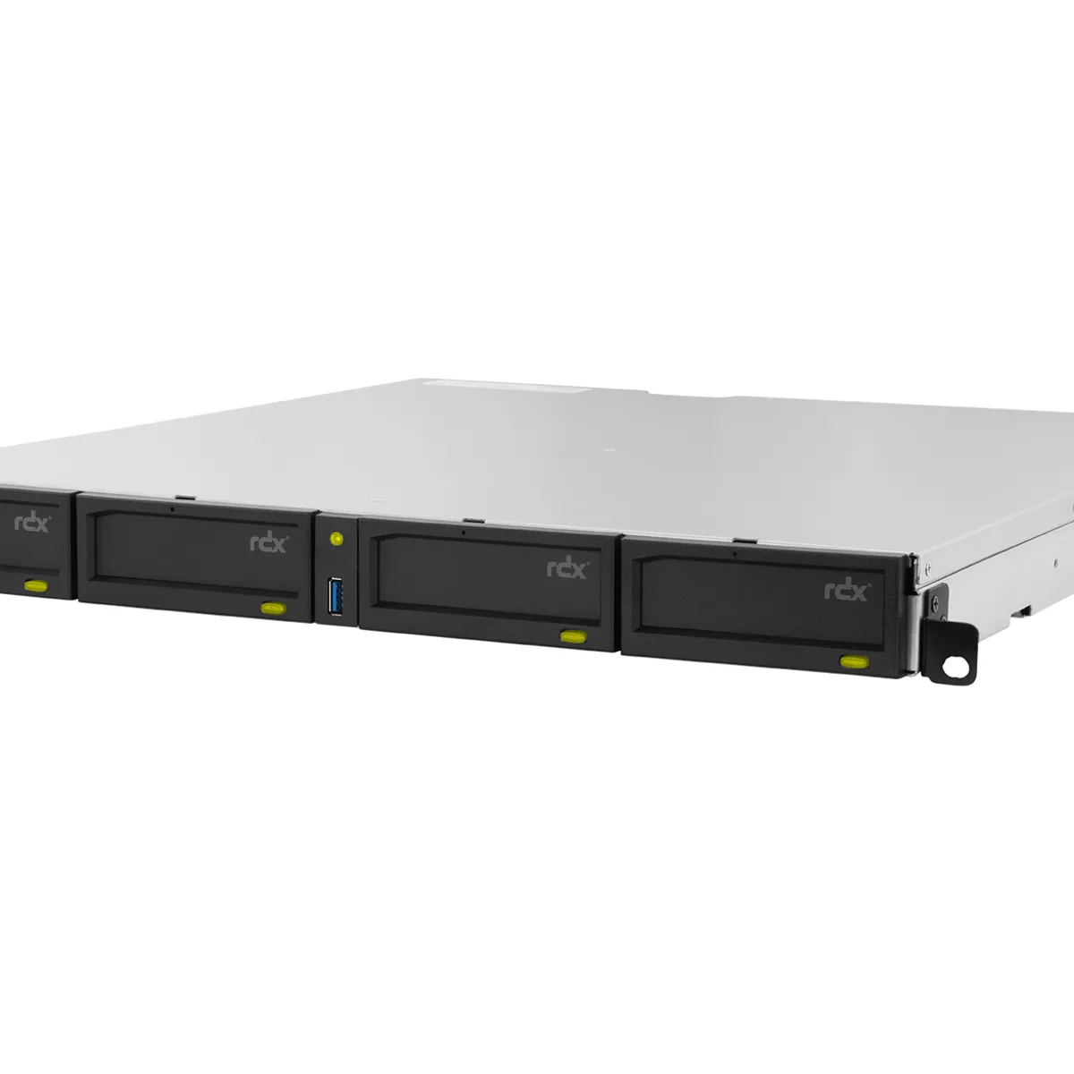 Tandberg Data O-T RDX QuikStation 4 RM, 4 baies, 4 x 1 Go Ethernet, baie de lecteur amovible, montage en rack 1U — image produit 2